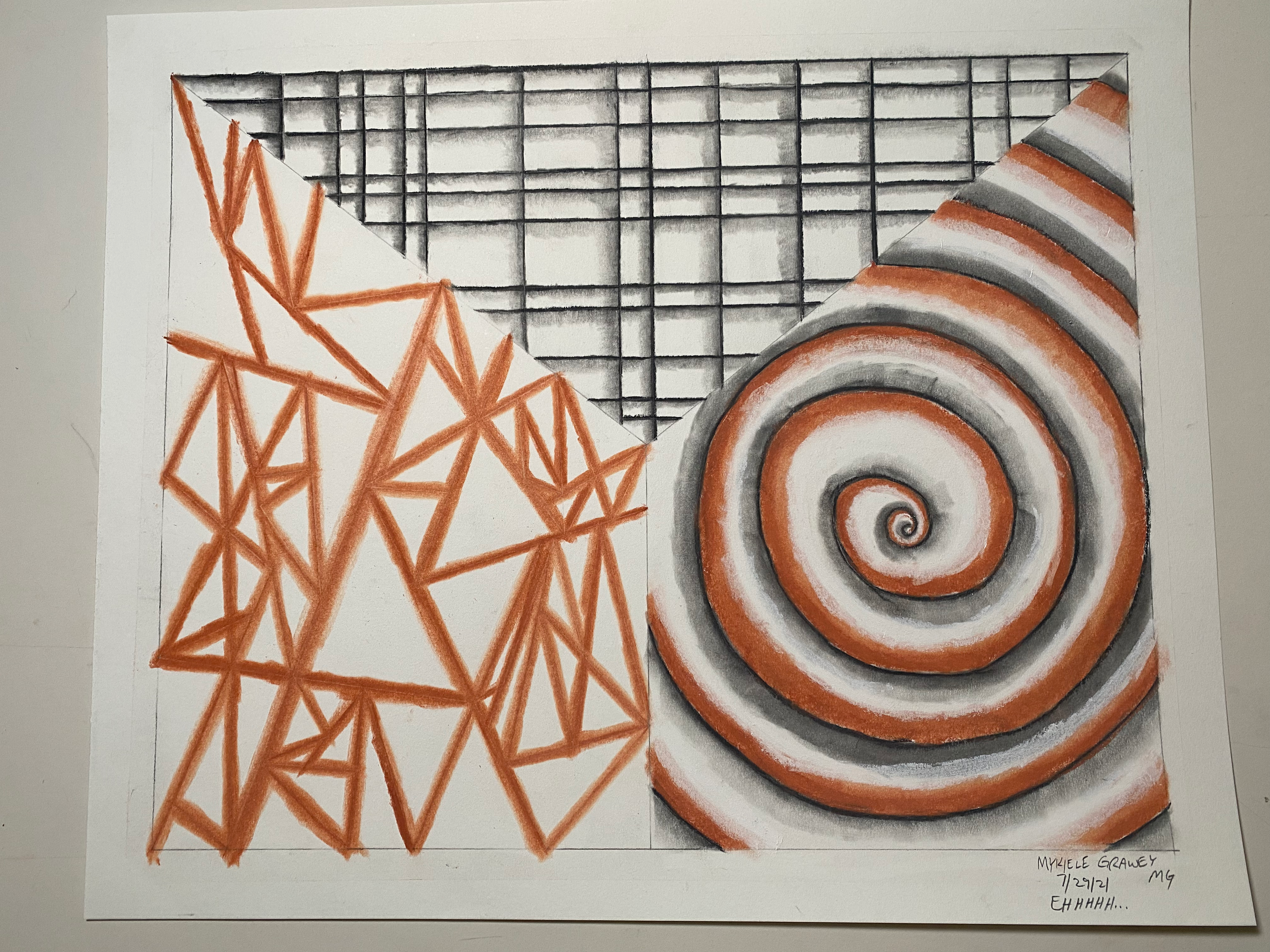 A mixed drawing of different geometric shapes